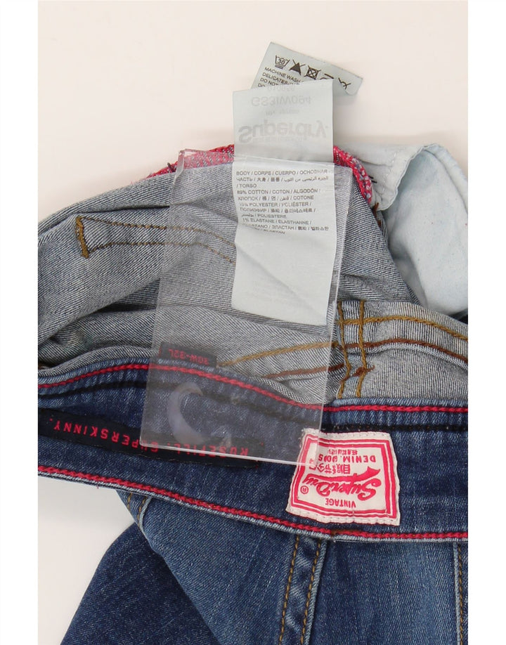 SUPERDRY Damskie jeansy Rosefill Super Skinny W30 L35 Niebieska bawełna
