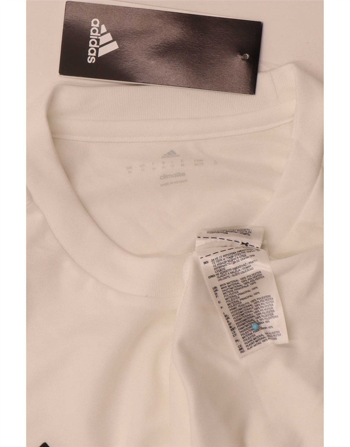 Adidas Męski T-shirt Climalite Top Średni Biały Poliester