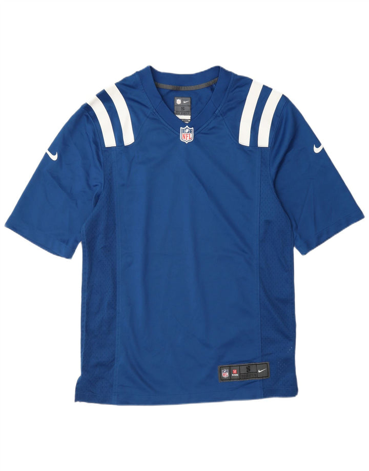 Męski T-shirt z grafiką Nike, mały, niebieski, poliestrowy