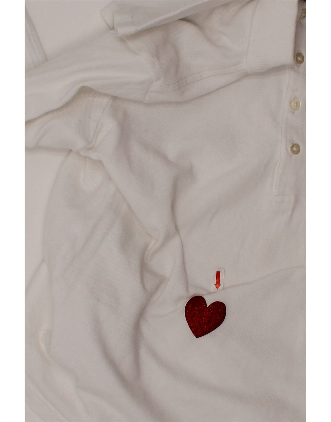 POLO RALPH LAUREN Dziewczęca koszulka polo na 12-13 lat, duże, białe, bawełniane serce