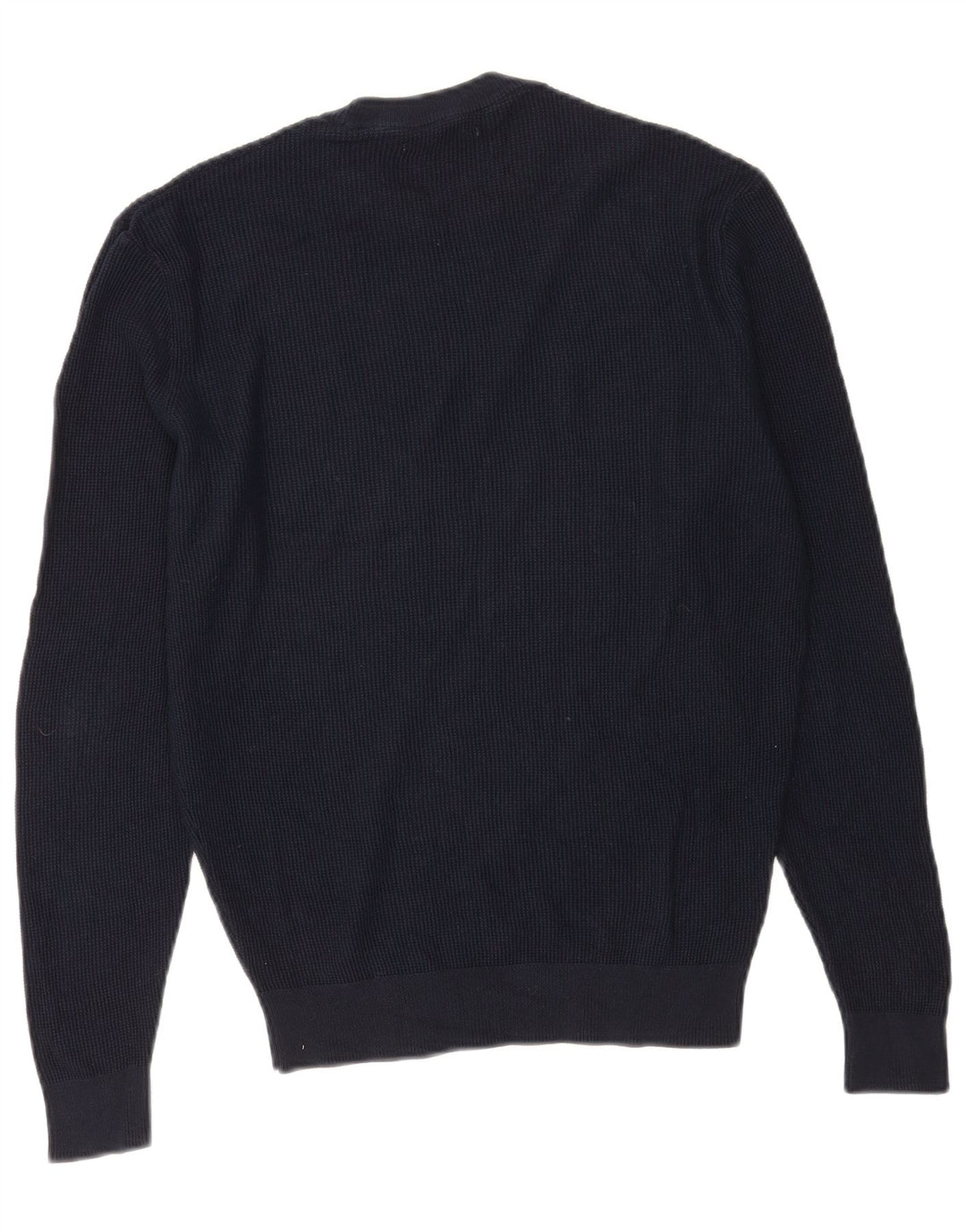 Męski sweter z okrągłym dekoltem Zara, mały, granatowy, bawełniany
