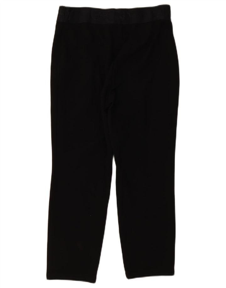 Damskie spodnie Dkny Graphic, przycięte, duże W32 L24, czarne, ze sztucznego jedwabiu