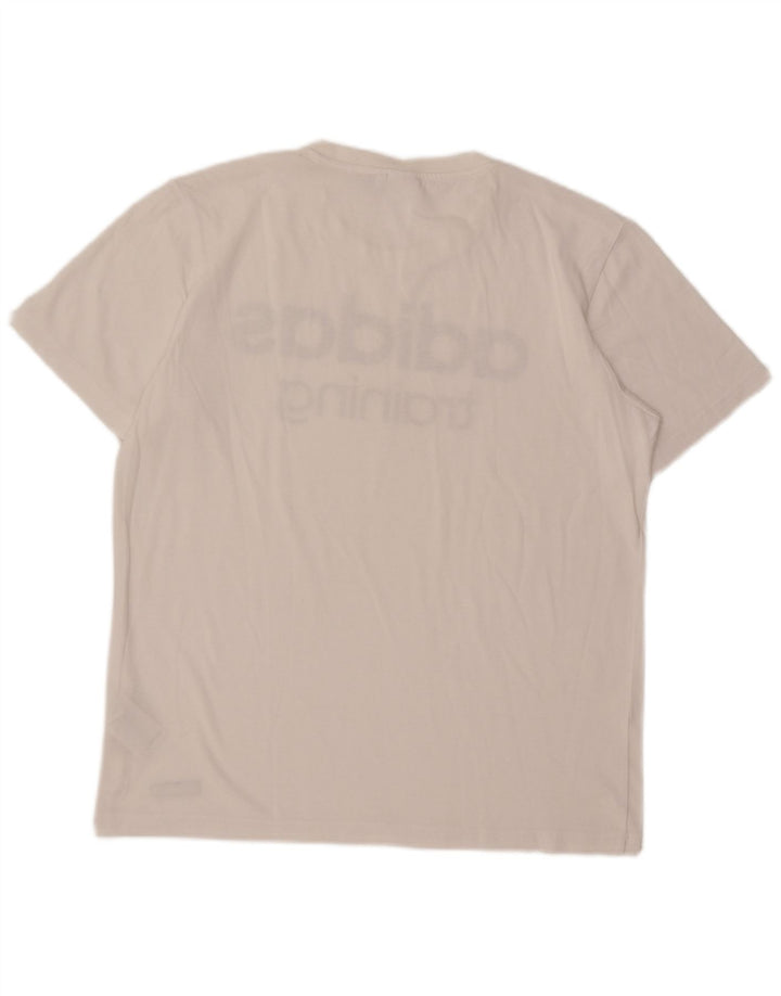 Męska koszulka Adidas Climalite z grafiką, średnia, biała bawełna