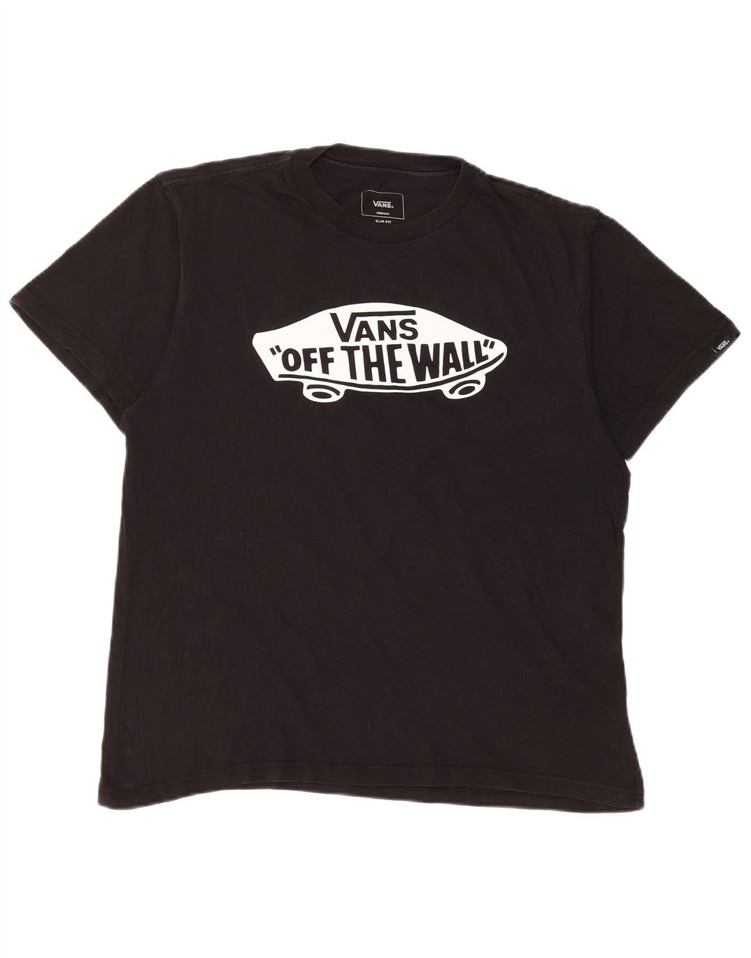 Męski T-shirt Vans Slim Fit z grafiką, średni czarny, bawełniany