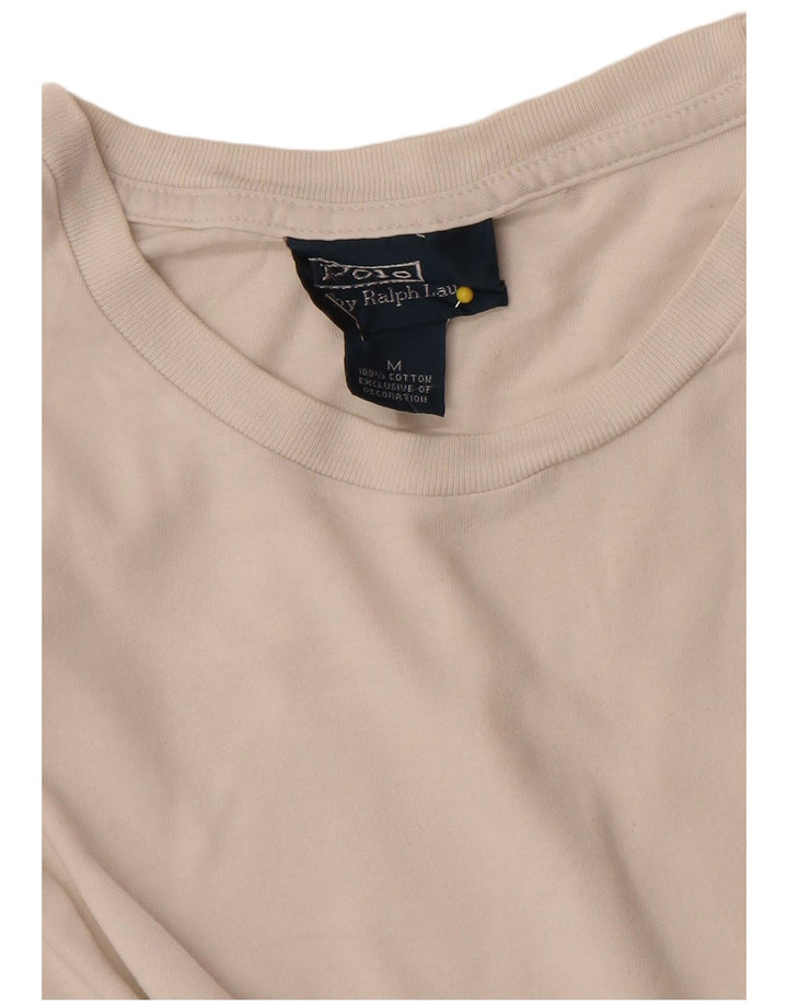 Polo Ralph Lauren Męski top z długim rękawem, mały, biały, bawełniany