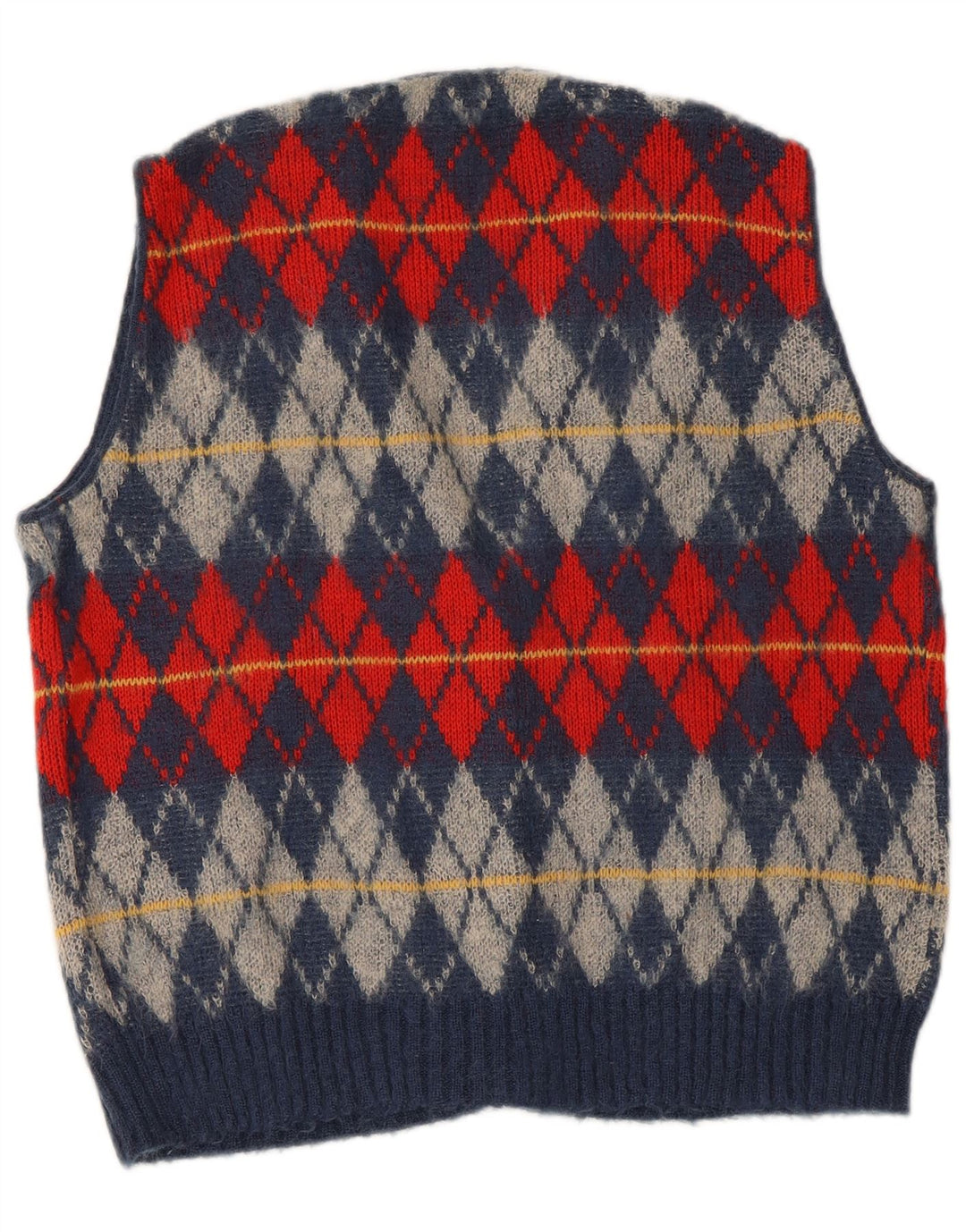 Vintage damski sweter rozpinany US 12, duży granatowy Argyle/diament