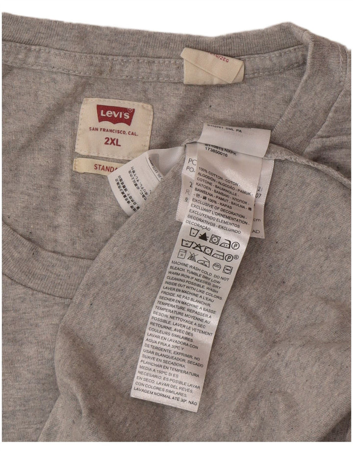 Męska koszulka standardowa Levi's Top 2XL, szara bawełna