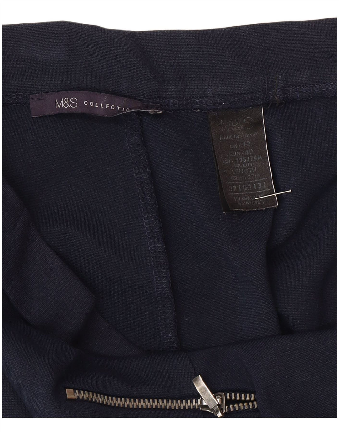 Marks & Spencer Damska spódnica midi UK 12 Medium W30 Granatowy poliamid