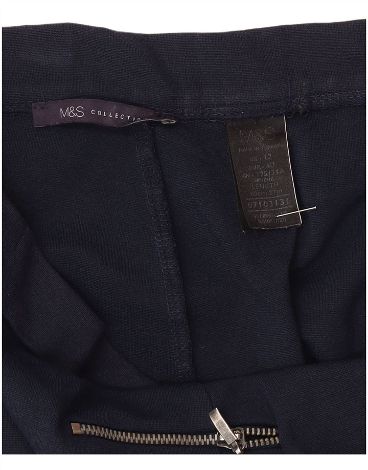 Marks & Spencer Damska spódnica midi UK 12 Medium W30 Granatowy poliamid