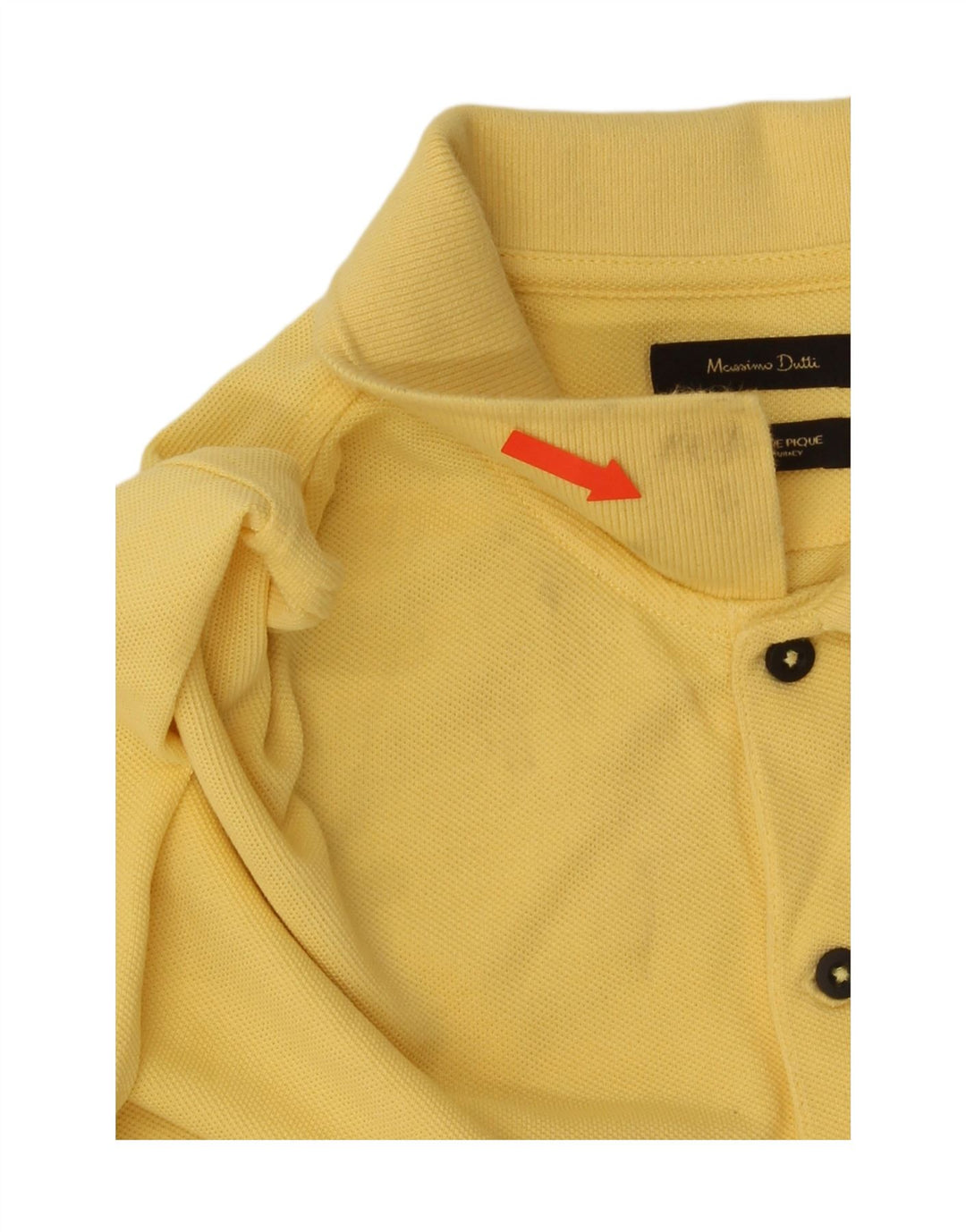 Męska koszulka polo Massimo Dutti, średnia żółta bawełna