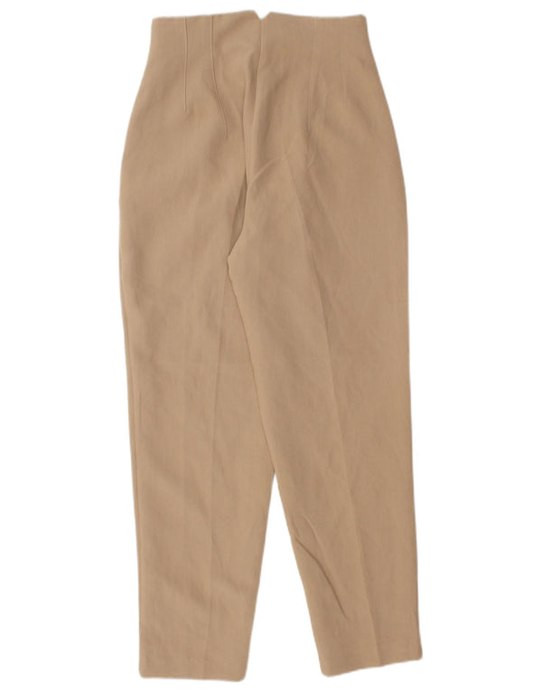 Damskie zwężane spodnie chino z wysokim stanem Zara XS W24 L25 Beżowy poliester