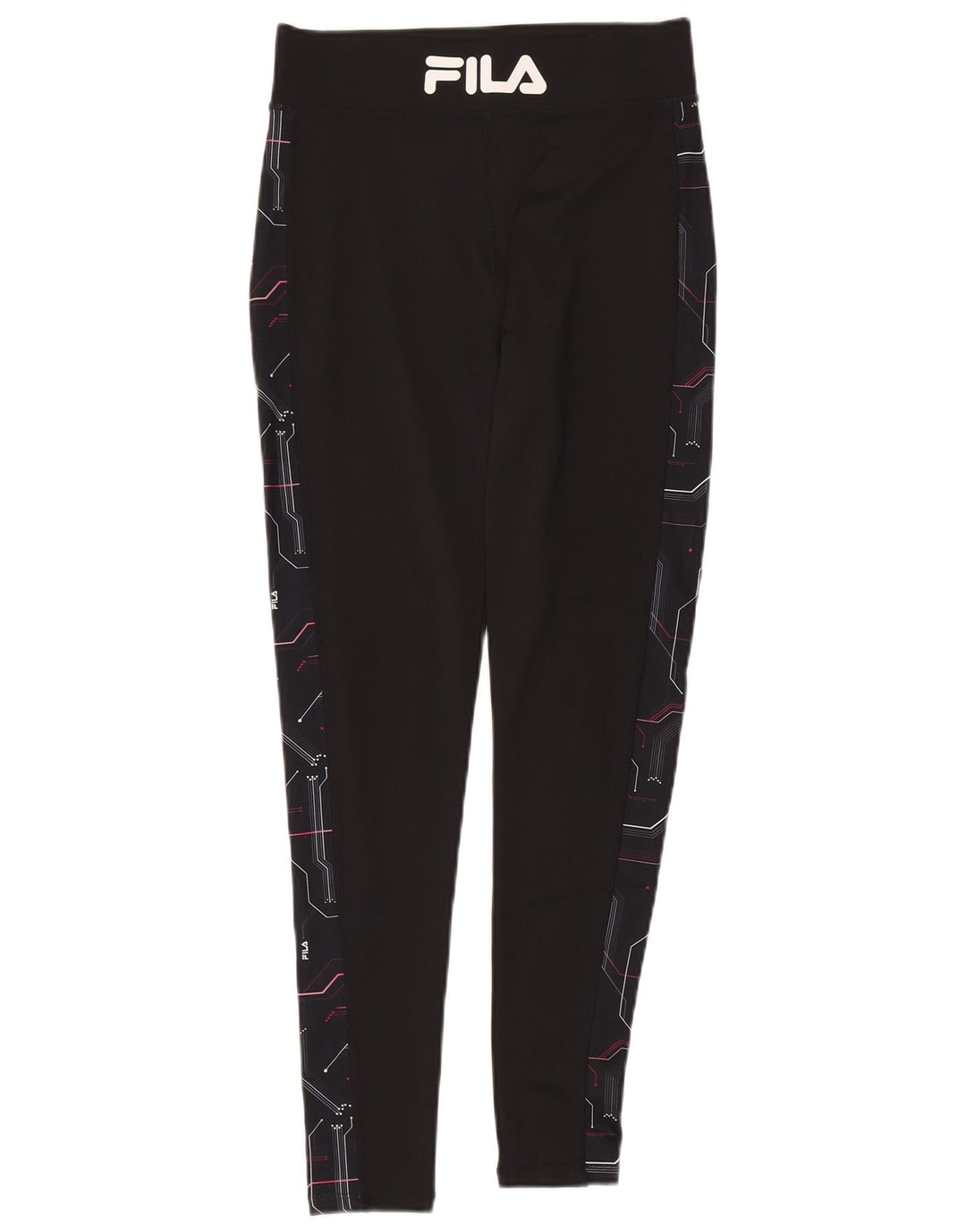 Damskie legginsy Fila Graphic UK 12 Średni czarny geometryczny poliester