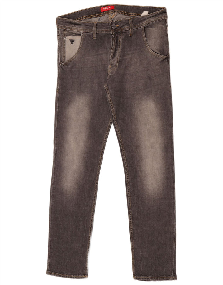 Męskie jeansy Guess W33 L32 Szare bawełniane
