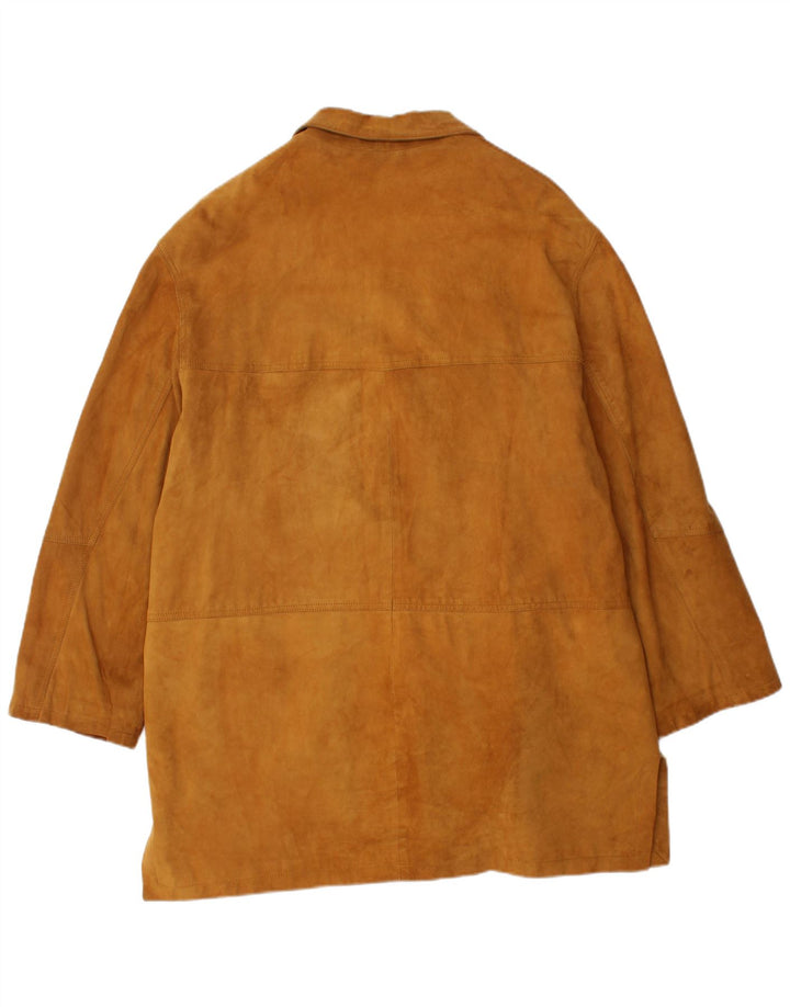 Zamszowa kurtka damska VINTAGE UK 18 XL, brązowa skóra