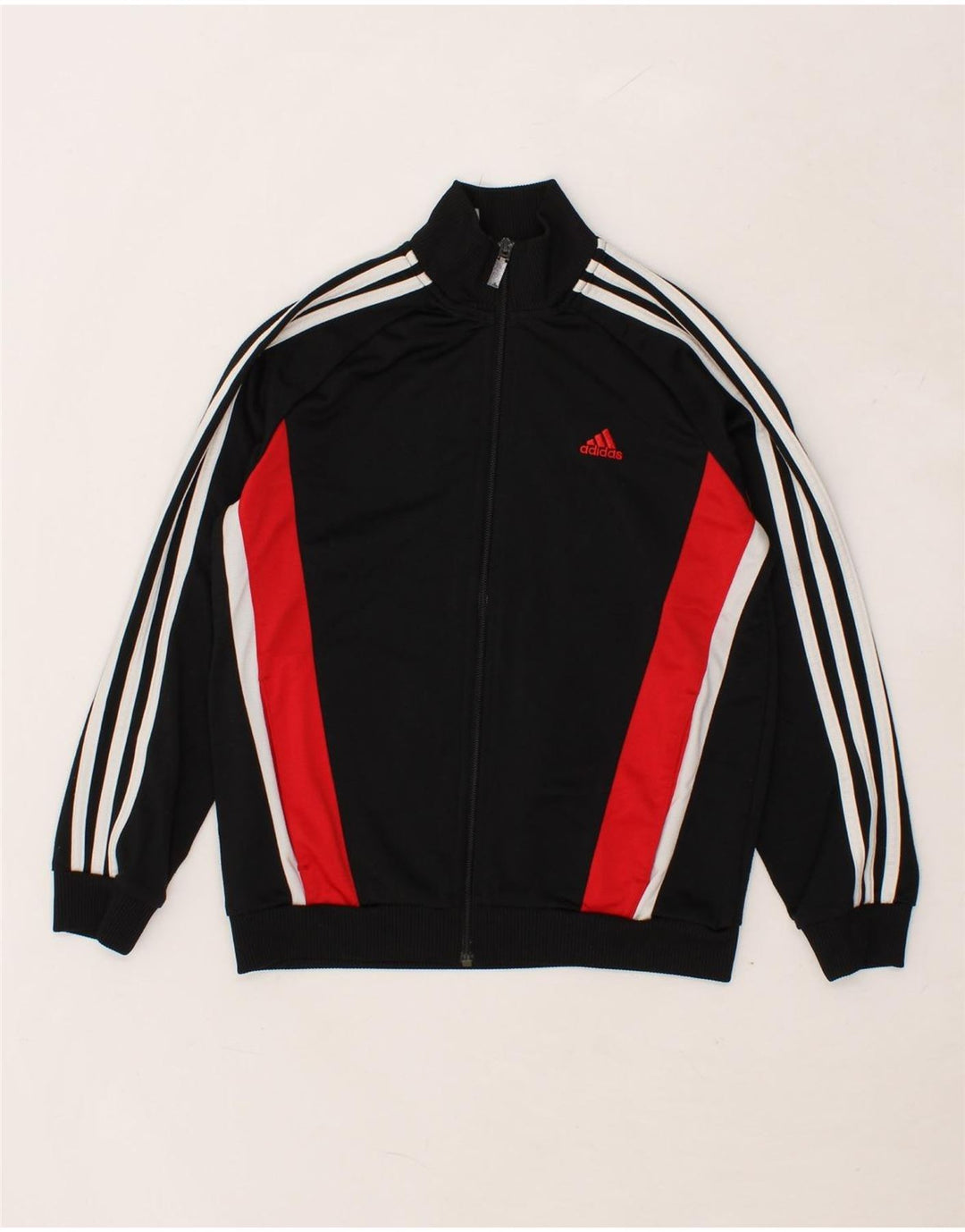 ADIDAS Boys Tracksuit Top Jacket 11-12 Years Black Colourblock Polyester Vintage Adidas and Second-Hand Adidas from Messina Hembry 
