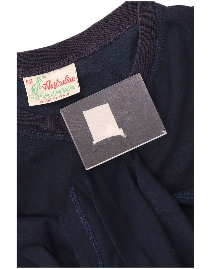 Męska koszulka z grafiką AUSTRALIAN L'ALPINA Top IT 52, duża, granatowa, bawełniana
