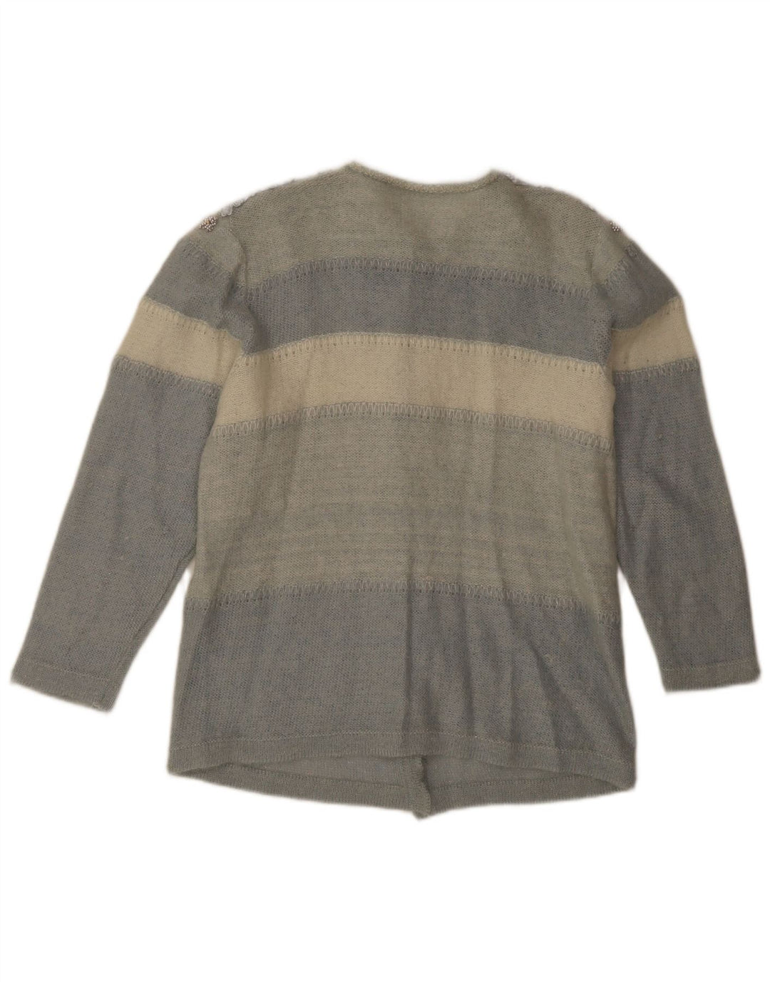 Sweter damski w stylu vintage, UK 12, średni niebieski, blok kolorów