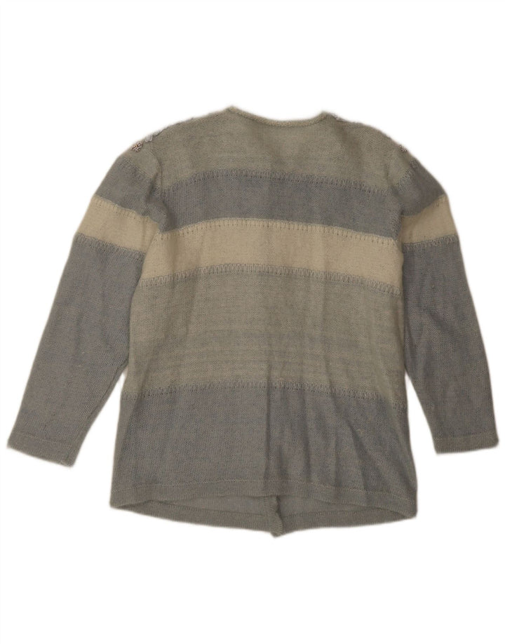 Sweter damski w stylu vintage, UK 12, średni niebieski, blok kolorów
