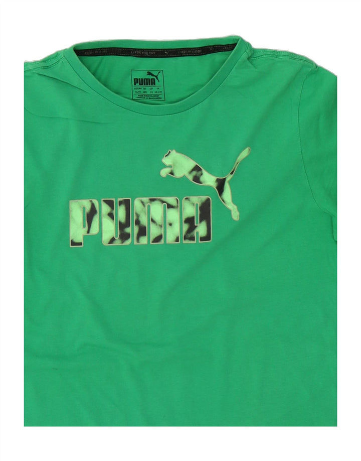 PUMA Boys Graphic T-Shirt Top 13-14 Years Green Vintage Puma and Second-Hand Puma from Messina Hembry 