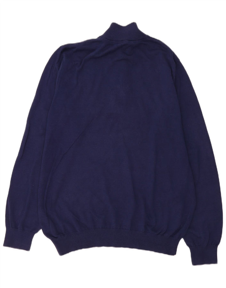 CREW CLOTHING Męski sweter zapinany na zamek, 3XL, granatowy, bawełniany