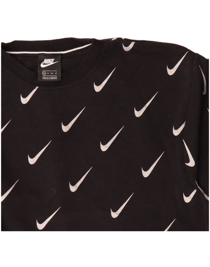 Męska bluza z grafiką NIKE, sweter XS, czarna, bawełniana