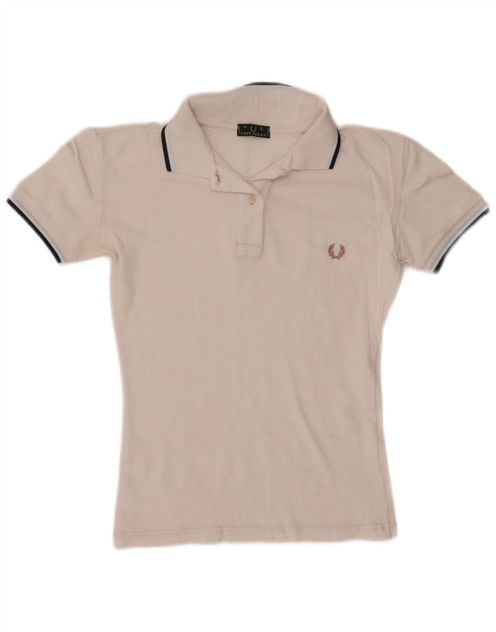 Damska koszulka polo Fred Perry UK 14, duże, białe paski