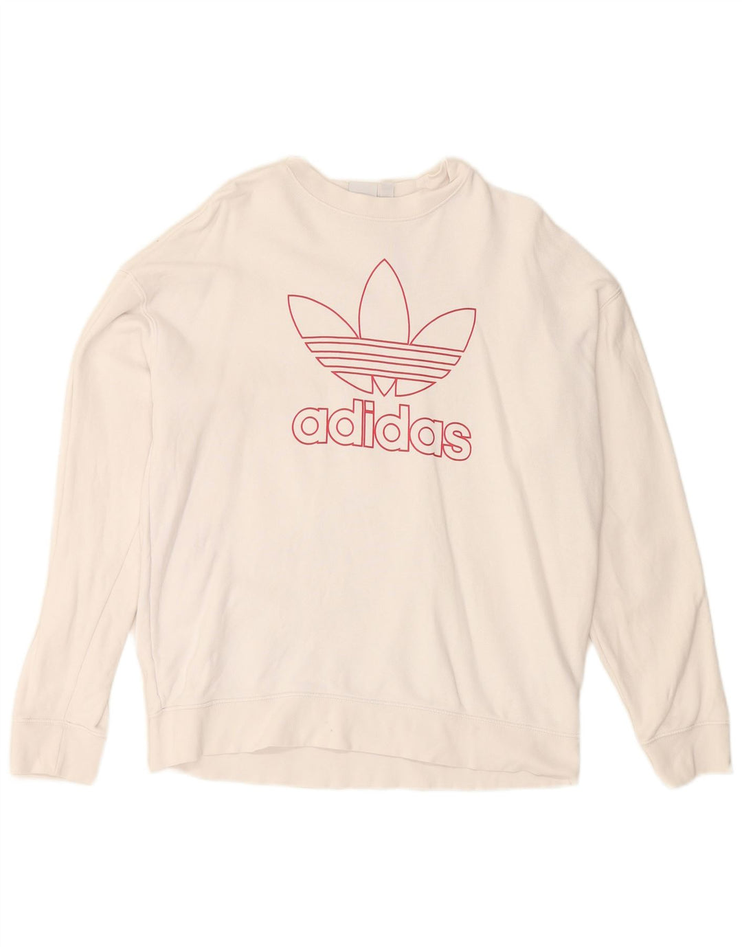 Damska bluza ADIDAS Graphic Jumper UK 14, duża, biała bawełna