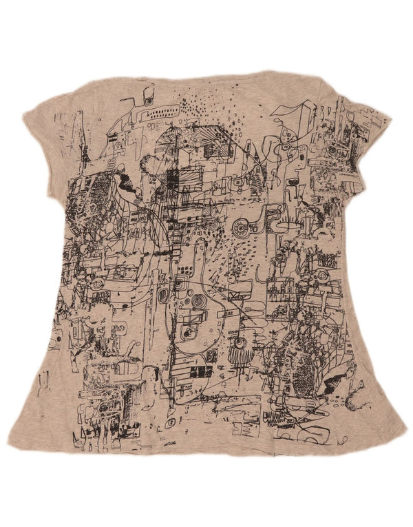 Damska koszulka z grafiką Diesel Top UK 12 Medium Grey Flecked