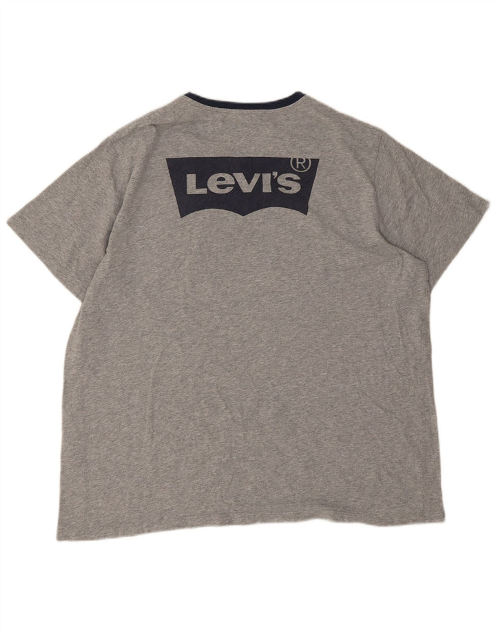 Męski T-shirt z grafiką Levi's Top XL, szara bawełna