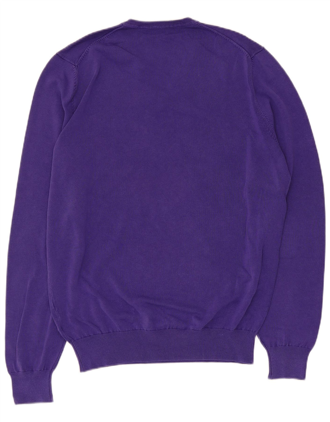Męski sweter Massimo Dutti z dekoltem w kształcie litery V, średniofioletowy, bawełniany