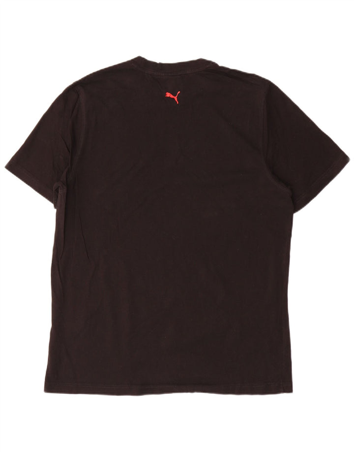 Męski T-shirt z grafiką Puma, duży, czarny, bawełniany