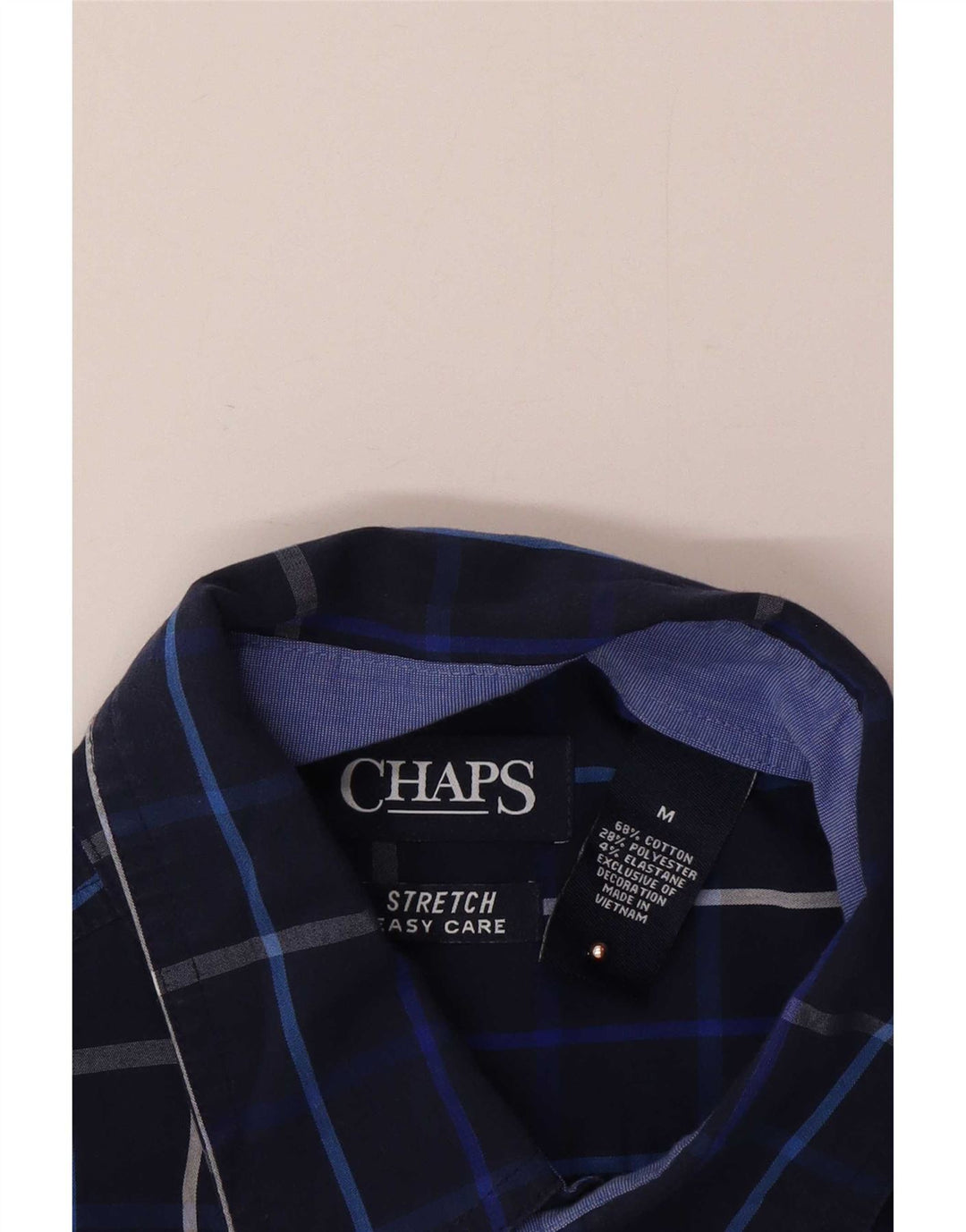 Koszula męska Chaps Easy Care, średnia, granatowa, bawełniana w kratkę