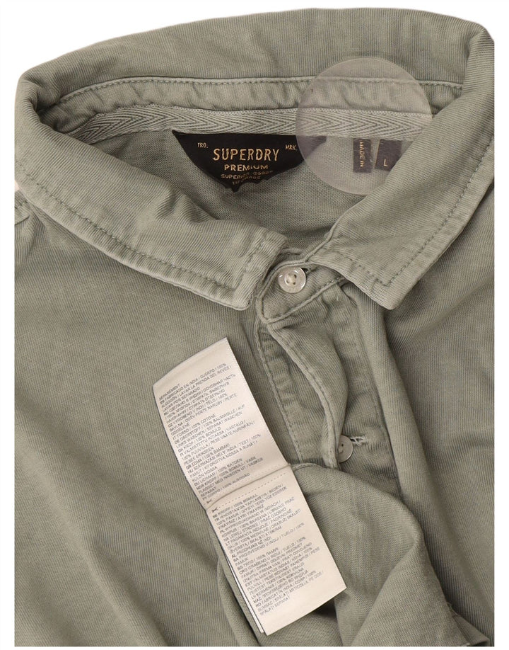 Męska koszulka polo Superdry, duża, zielona, bawełniana