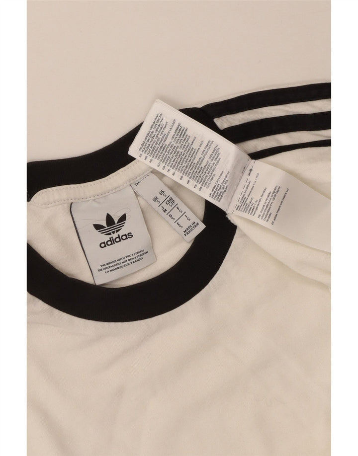 Adidas Męska Koszulka Top Mała Biała Bawełna