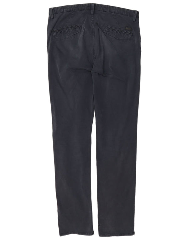 Męskie proste spodnie chino Hugo Boss EU 50 Large W34 L33 Granatowa bawełna