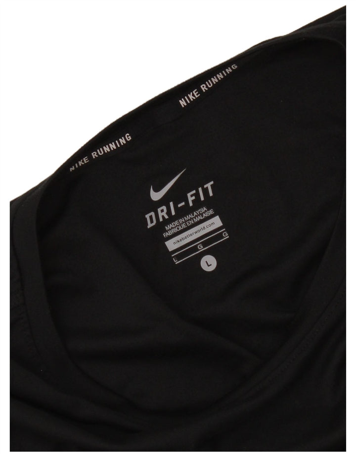 Damska koszulka Nike Dri Fit z długim rękawem, UK 14, duża, czarna