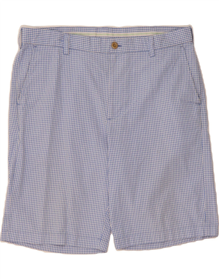 IZOD Mens Chino Shorts W36 Large Blue Gingham Cotton Vintage Izod and Second-Hand Izod from Messina Hembry 