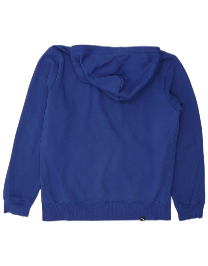 Męski sweter z kapturem i grafiką PUMA, mały, niebieski, bawełniany