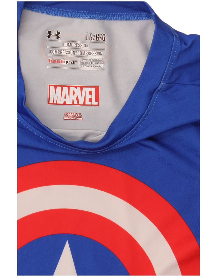 Chłopięcy t-shirt z grafiką Under Armour Marvel Graphic 11-12 lat, duży, niebieski