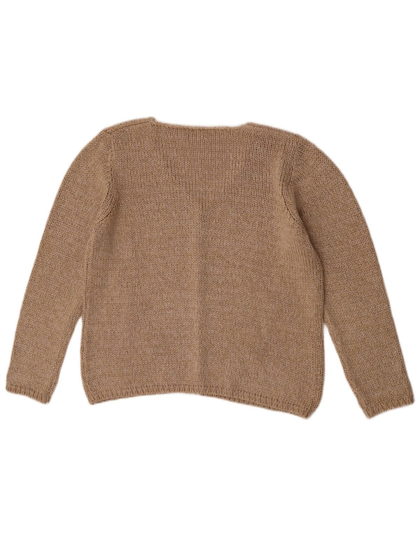Sweter damski w stylu vintage, UK 14, średni beż, bawełna