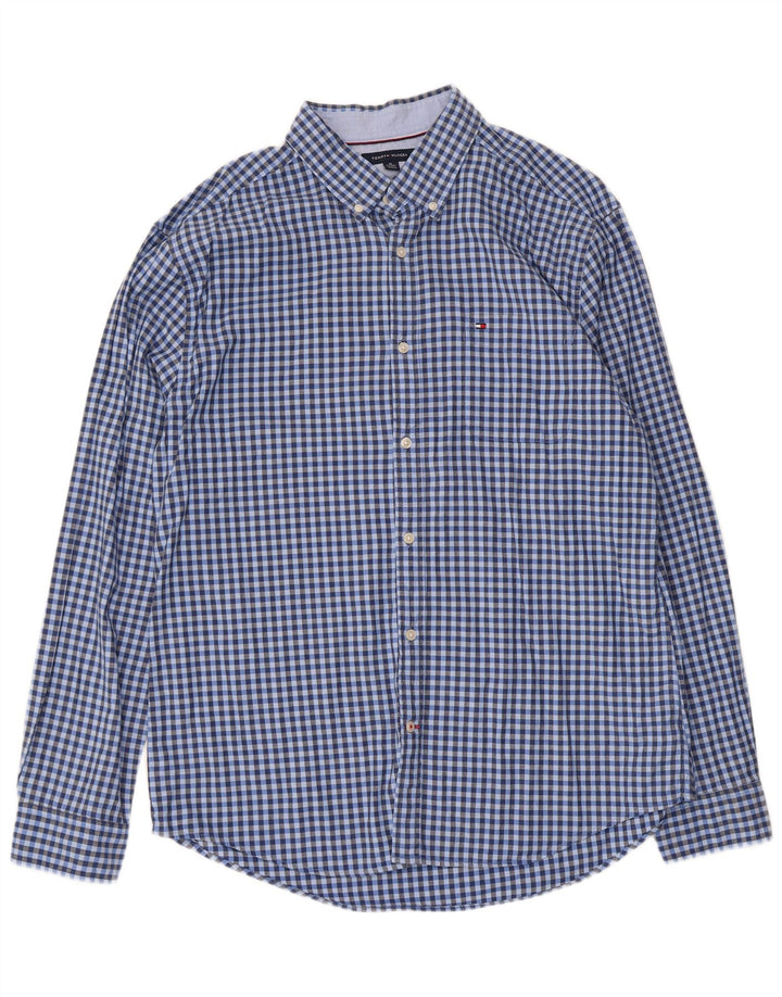 Koszula męska Tommy Hilfiger XL, niebieska bawełniana kratka