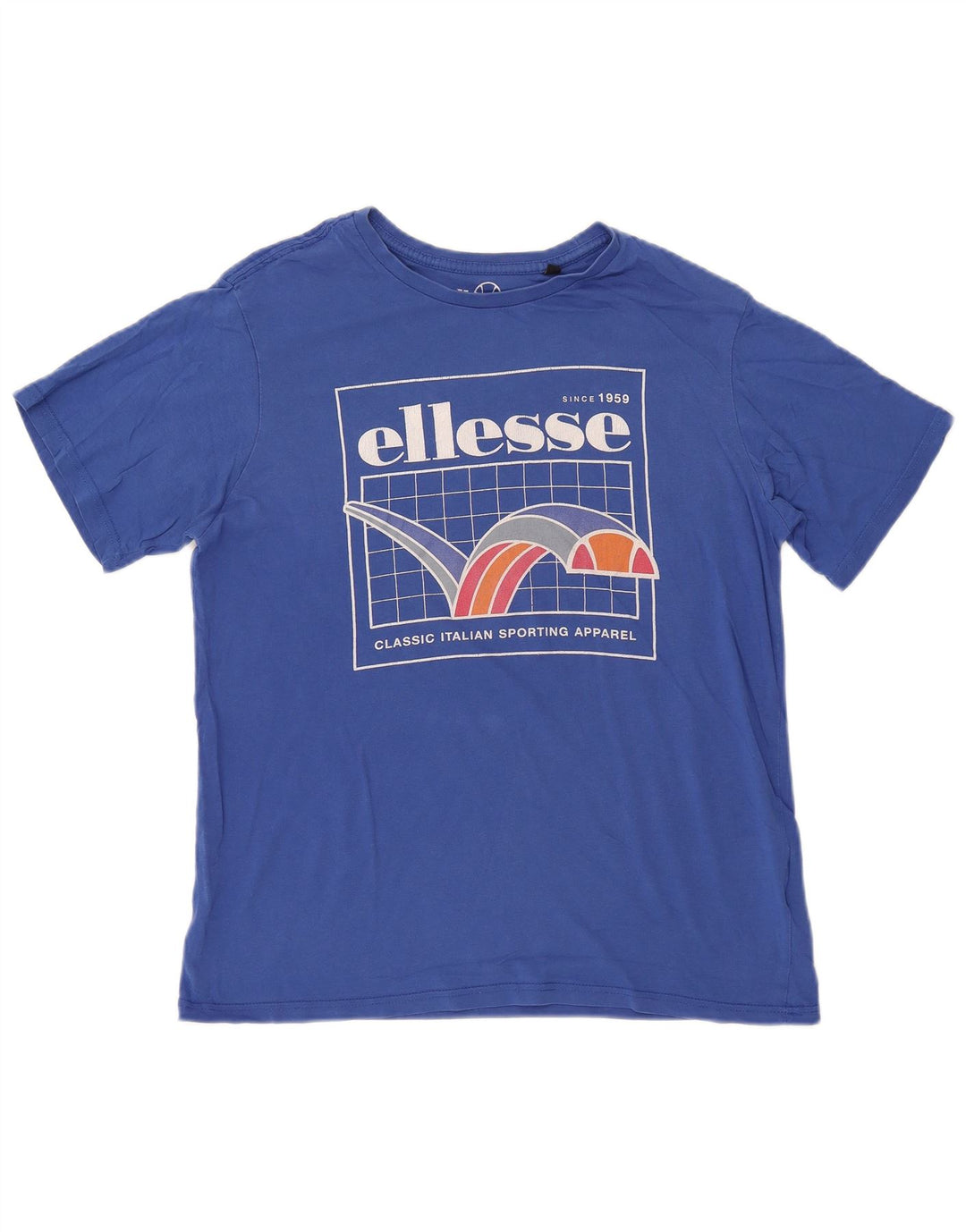 Męski T-shirt z grafiką ELLESSE, mały, niebieski, bawełniany