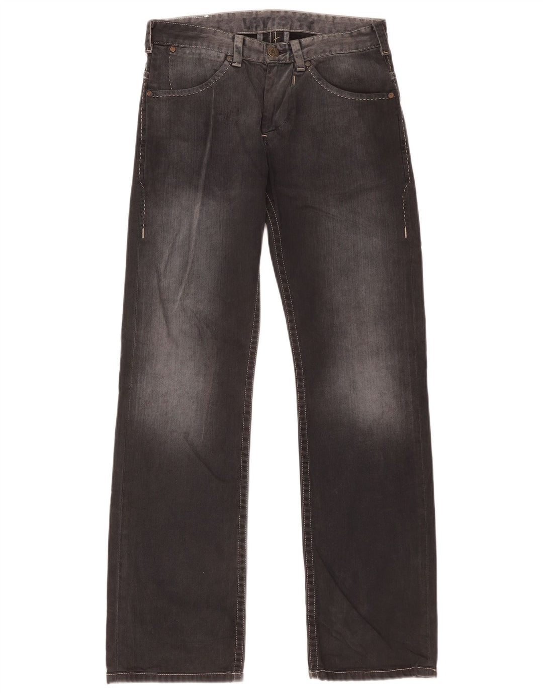 Męskie proste dżinsy Levi's W30 L34 Szara bawełna