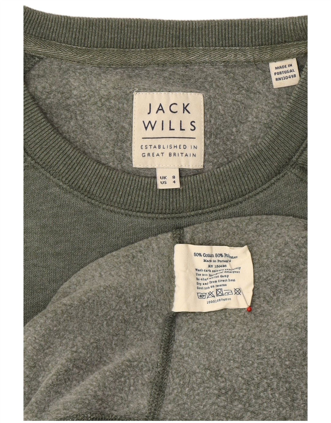 JACK WILLS Womens Sweatshirt Jumper UK 8 Small Green Cotton