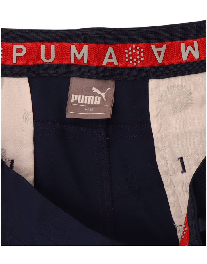 PUMA Mens Chino Shorts W36 Large Navy Blue Polyester