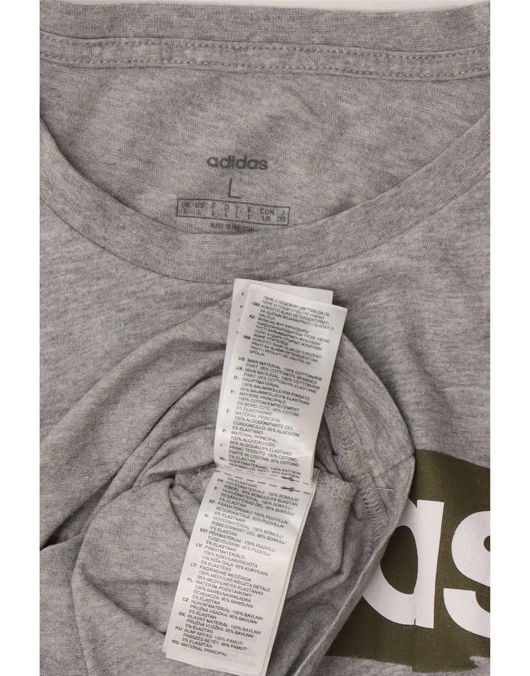 Męska koszulka z grafiką Adidas, duża, szara, bawełniana