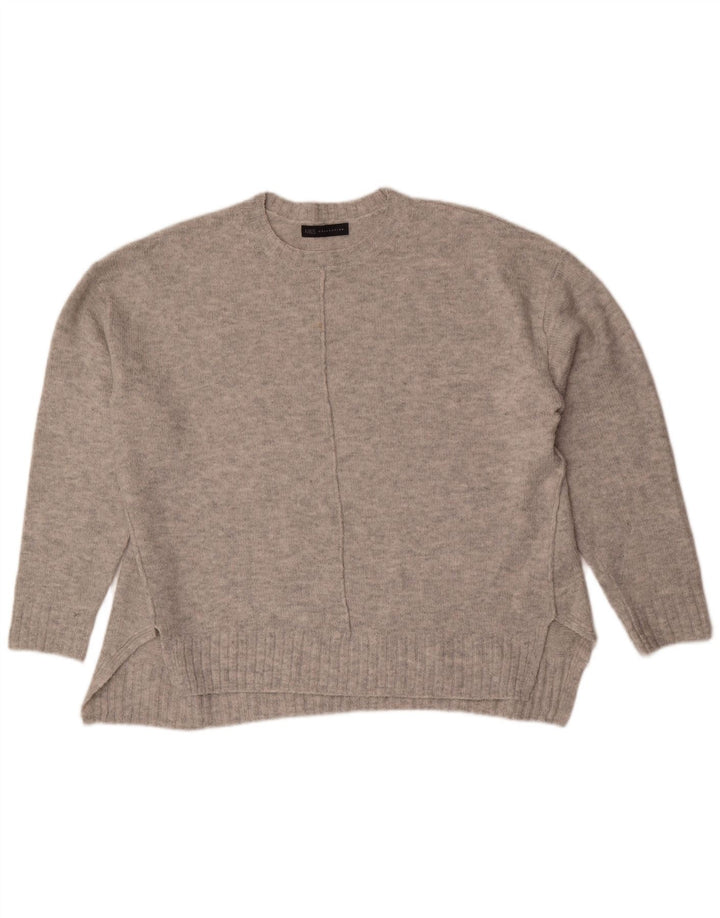 Marks & Spencer Damski sweter oversize z okrągłym dekoltem, UK 16, duży, szary