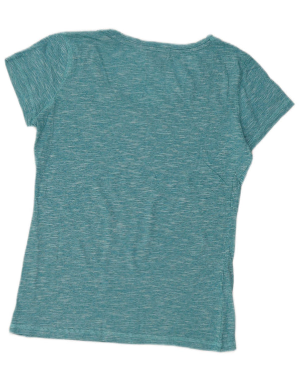 US Polo Assn. T-shirt damski Top UK 10 Small, turkusowa, nakrapiana bawełna