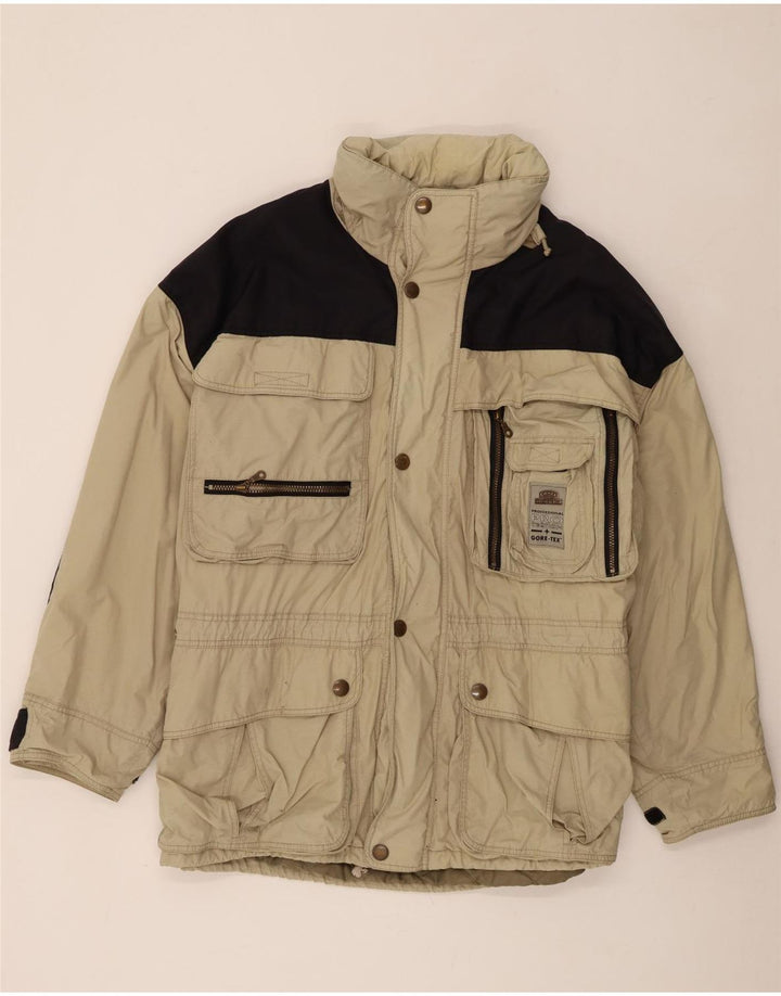 Męska kurtka wiatrówka z kapturem Camel Active UK 48 4XL Beżowy blok kolorów