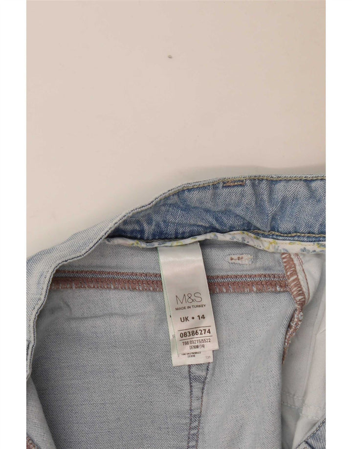 Marks & Spencer Damskie spodenki jeansowe UK 14, duże, W34, niebieskie, bawełniane